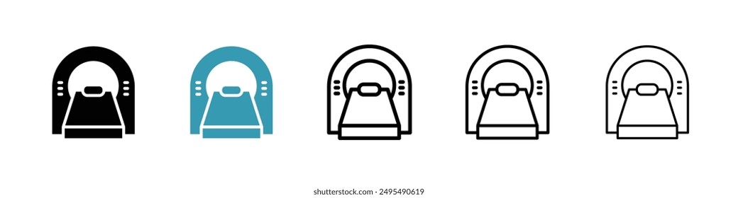 Conjunto de Vectores de iconos de línea de tomografía.