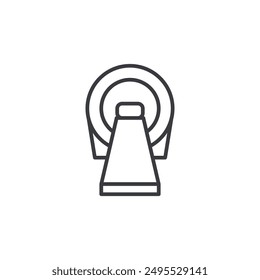 Tomography outlined icon isolated on white background