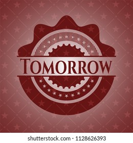 Tomorrow badge with red background
