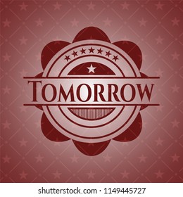 Tomorrow badge with red background