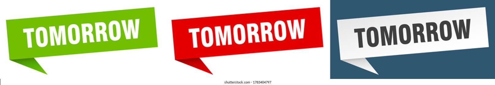 Tomorrow Banner.  Tomorrow Sign Set