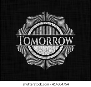 Tomorrow chalkboard emblem