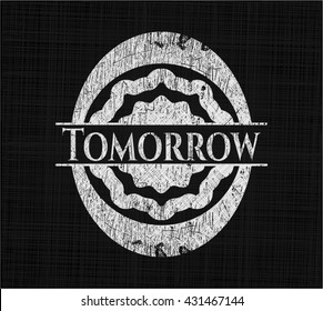 Tomorrow chalkboard emblem