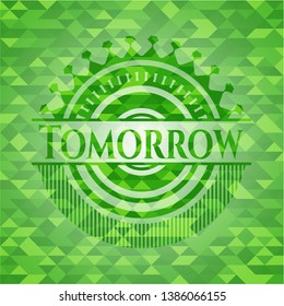 Tomorrow green mosaic emblem. Vector Illustration. Detailed.
