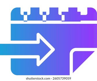 Tomorrow Icon Glyph Gradient Vector Illustration