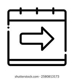 Tomorrow icon illustration in line style. Perfect for website mobile app presentation. Suitable for any user interface and user experience