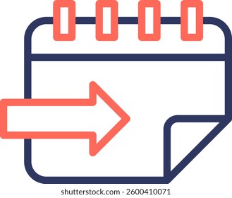 Tomorrow Icon Line Color Vector Illustration