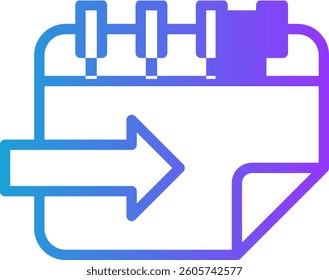 Tomorrow Icon Line Gradient Vector Illustration