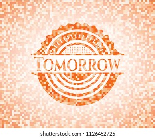  Tomorrow orange mosaic emblem