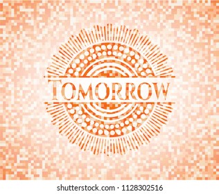 Tomorrow orange mosaic emblem