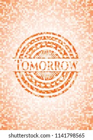 Tomorrow orange mosaic emblem