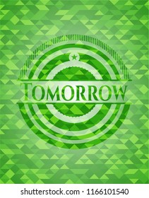 Tomorrow realistic green mosaic emblem