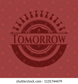 Tomorrow realistic red emblem