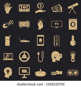 Tomorrow technology icons set. Simple set of 25 tomorrow technology vector icons for web for any design