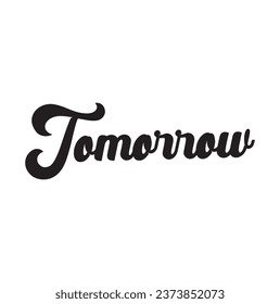 tomorrow text on white background.