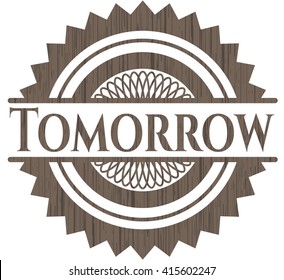 Tomorrow vintage wood emblem