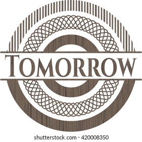 Tomorrow vintage wood emblem