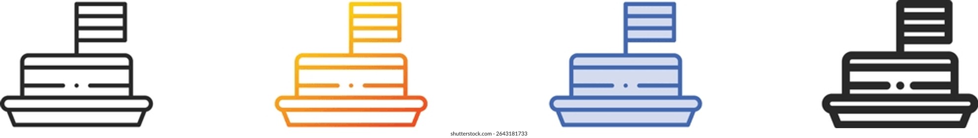 tompouce icon.Thin Linear, Gradient, Blue Stroke and bold Style Design Isolated On White Background