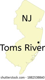 Toms River census-designated place location on New Jersey map
