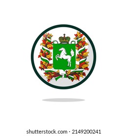 Tomsk Oblast Icon. Tomsk Oblast Flag flat style isolated on a white background - stock vector.