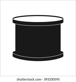 Tom-tom drum simple icon on colorful white background