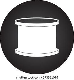 Tom-tom drum simple icon on round background