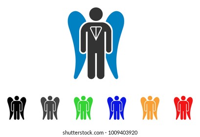 Ton Angel Investor icon. Vector illustration style is a flat iconic ton angel investor symbol with gray, yellow, green, blue, red, black color versions. Designed for web and software interfaces.