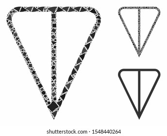 Ton currency composition of rugged items in different sizes and color hues, based on ton currency icon. Vector tremulant items are composed into collage.