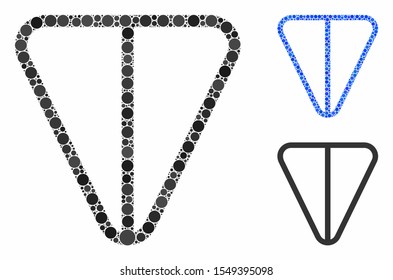 Ton currency composition of small circles in variable sizes and color tinges, based on ton currency icon. Vector small circles are combined into blue composition.