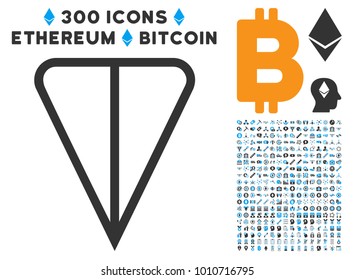 Ton Currency icon with 300 additional bitcoin mining clip art. Vector illustration style is flat iconic symbols designed for crypto currency websites.