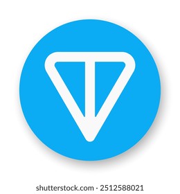 TON icon. White sign on blue background.