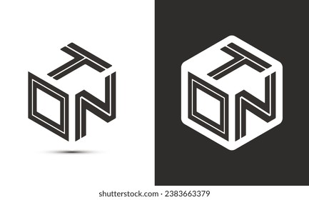 TON letter logo design with illustrator cube logo, vector logo modern alphabet font overlap style. Premium Business logo icon. White color on black background