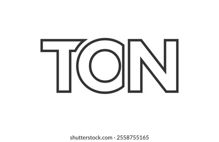 TON logo design template with strong and modern bold text. Initial based vector logotype featuring simple and minimal typography. Trendy company identity ideal for businesses brand presence.