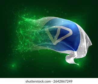 Tonelada, vetor 3d bandeira no fundo verde e números