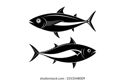 Tona fish vector design silhouette for t shirt design