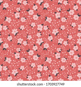 Tonal daisy vector repeat with berries. Perfect for home, kids, stationary, wrapping, scrapbooking.