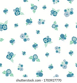 Tonal floral vector repeat with berries. Perfect for home, kids, stationary, wrapping, scrapbooking.