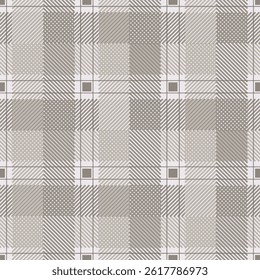 Tonal point sand color plaid pattern. Vector design
