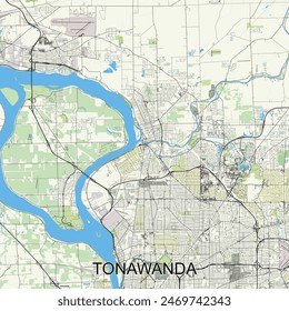 Tonawanda, New York, United States map poster art