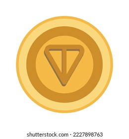 Toncoin TON  cryptocurrency golden coin isolated on white background vector illustration.ai