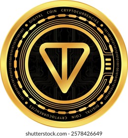 toncoin-ton cryptocurrency images on abstract background. 3d illustrations.