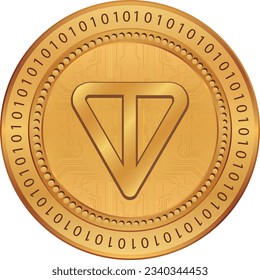 toncoin-ton virtual currency metallic money illustrations. vector illustrations. 3d illustrations.