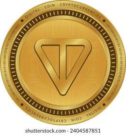 toncoin-ton virtual currency metallic money illustrations. vector illustrations. 3d illustrations.