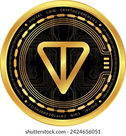 toncoin-ton virtual currency metallic money illustrations. vector illustrations. 3d illustrations.