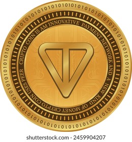 toncoin-ton virtual currency metallic money illustrations. vector illustrations. 3d illustrations.