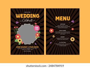 Tonder Wedding Invitation Template with Floral