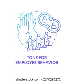 Tone for employee behavior blue gradient concept icon. Benefit of business ethics abstract idea thin line illustration. Collaboration. Isolated outline drawing. Myriad Pro-Bold font used