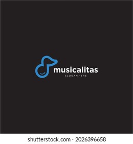 tone icon vector line art logo.musicity theme blue tone vector illustration