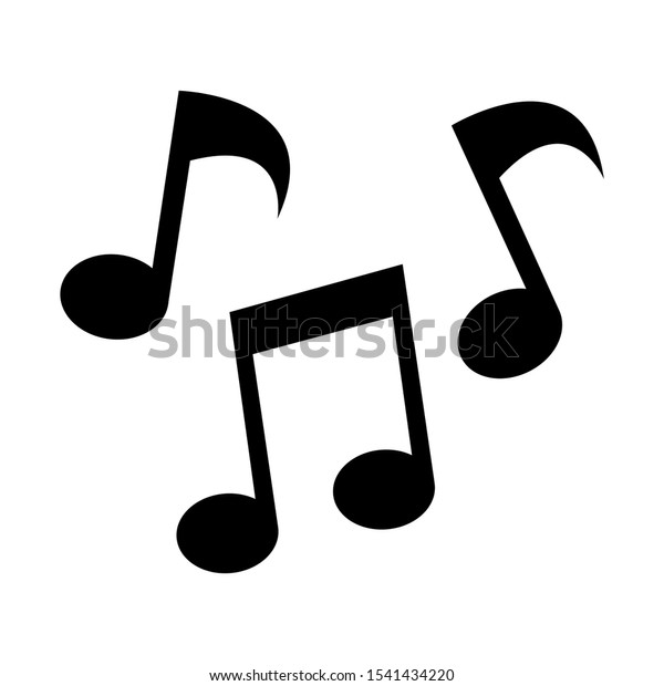 音楽アイコンデザイン 現代のフラットスタイルデザインの黒い音符アイコン ベクターイラスト のベクター画像素材 ロイヤリティフリー