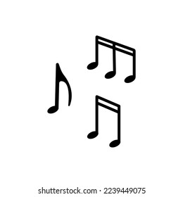 Diseño de iconos de música de tono. Icono de música en diseño de estilo plano de moda. Ilustración vectorial.